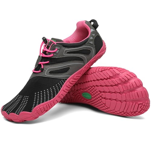 Detalle de SAGUARO Vitality IV: zapatillas barefoot para hombre y mujer con puntera amplia y suela cero caída (color rosa rojizo, talla 36)