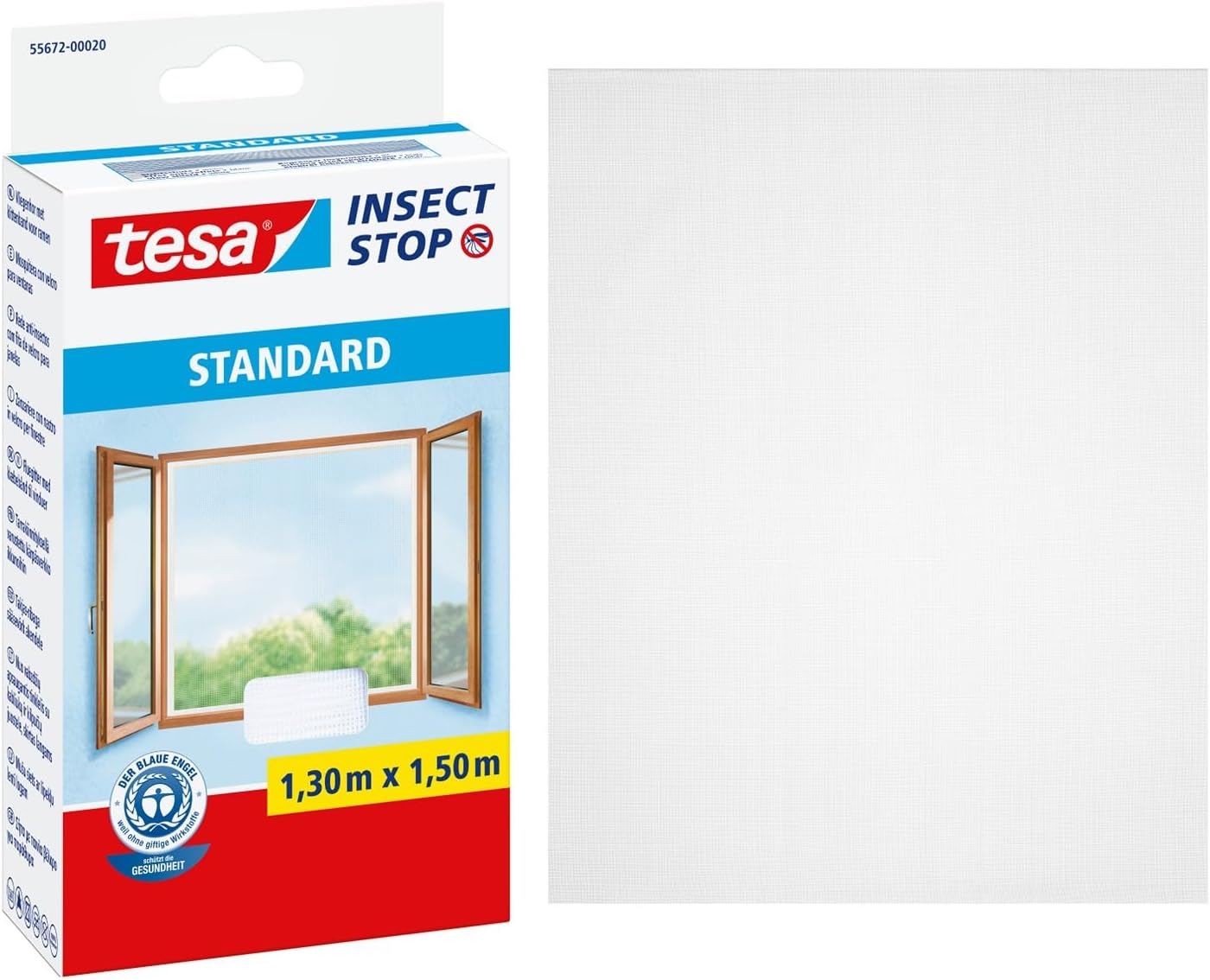 Detalle de TESA Insect Stop Hook & Loop STANDARD for Windows: White, 130 cm x 150 cm