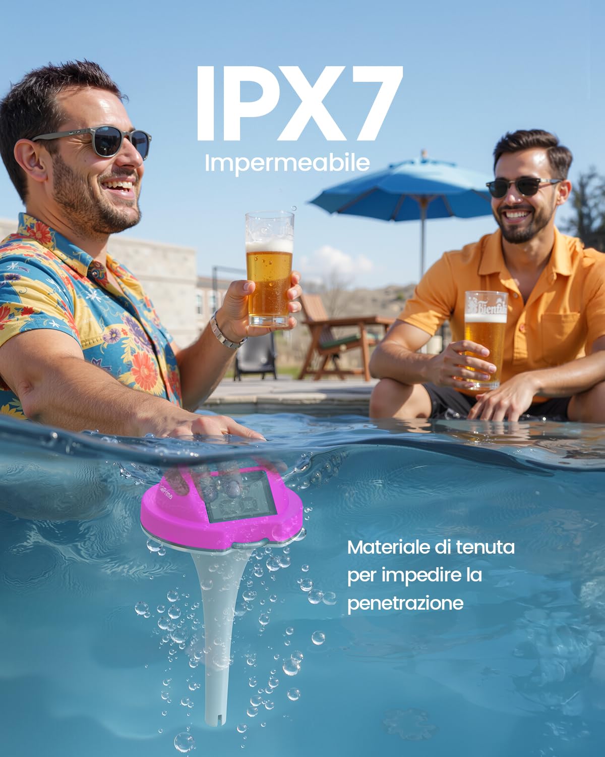 Thumbnail 6 de PoolPrime Termometro Piscina a Doppio Schermo - Lettura Facile, IPX7, Galleggiante Solare