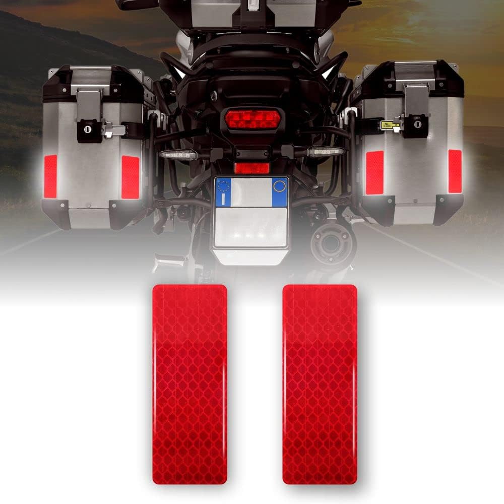 Detalle de 4R Quattroerre.it 5750 Rifrangenti Adesivi 3D per Bauletti Moto, Rosso – 2 Pezzi 4 x 10 cm