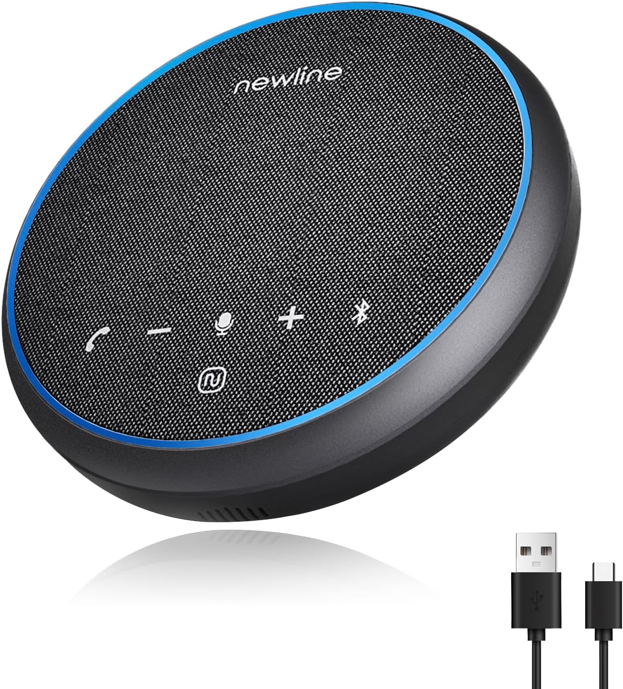 Detalle de N newline Konferenzlautsprecher mit Mikrofon: Bluetooth/USB für PC, 360° Sprachaufnahme & DSP