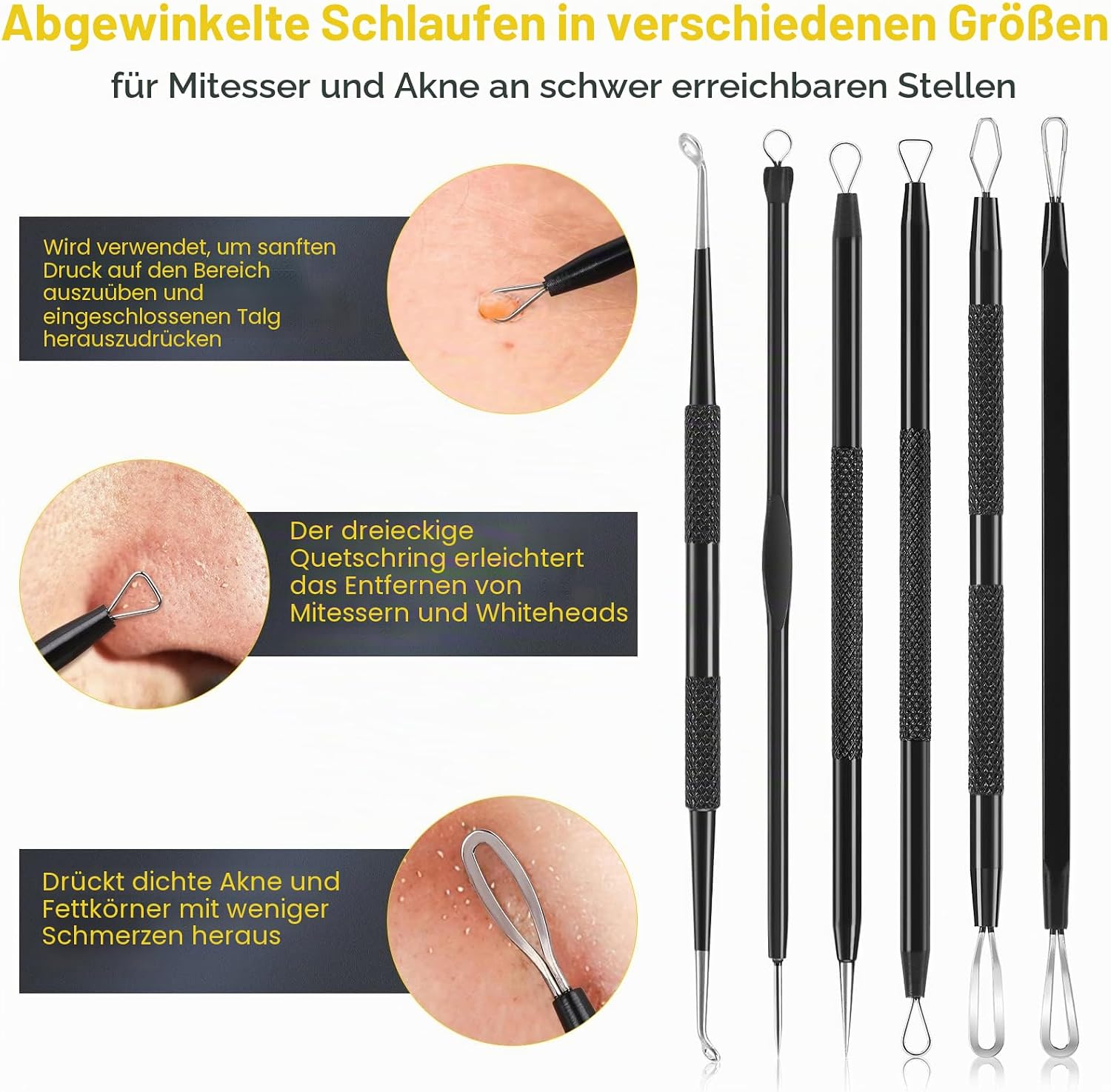 Thumbnail 3 de IUMAKEVP Mitesserentferner Komedonenquetscher Set 15-tlg