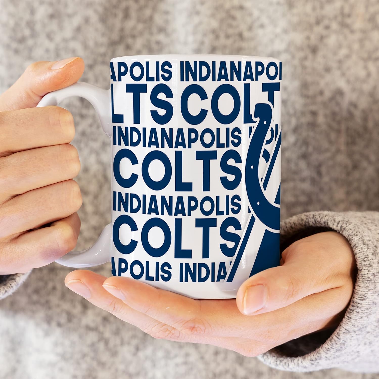 Detalle de Rico Industries NFL Football 15 oz White Ceramic Mug