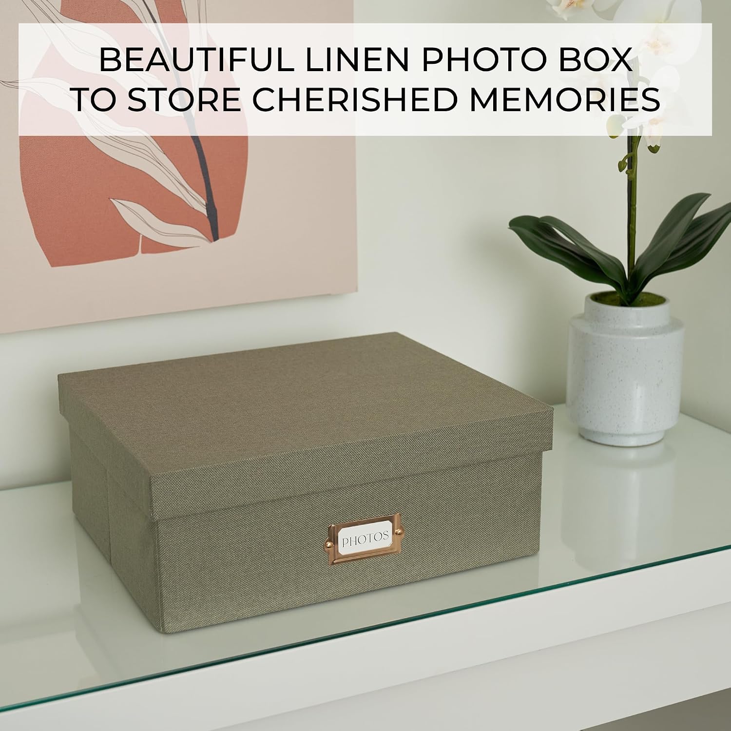 Thumbnail 6 de ZICOTO zic-phobox-sage_24-138a Photo Storage Box, Sage Linen, 1,700-Photo Capacity