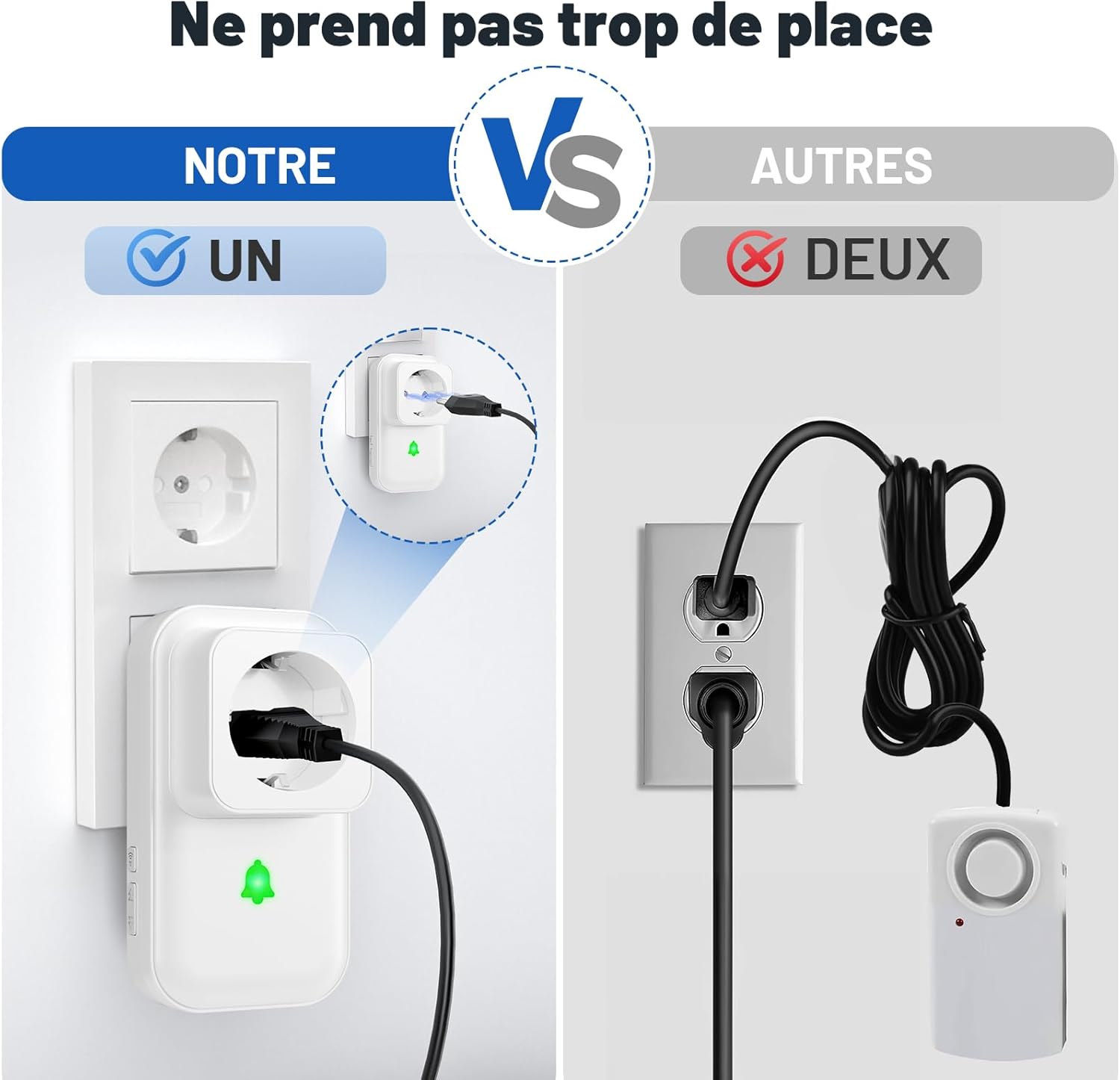 Thumbnail 2 de COTINSE Avviso allarme mancanza corrente con LED e volume regolabile (0–110 dB)