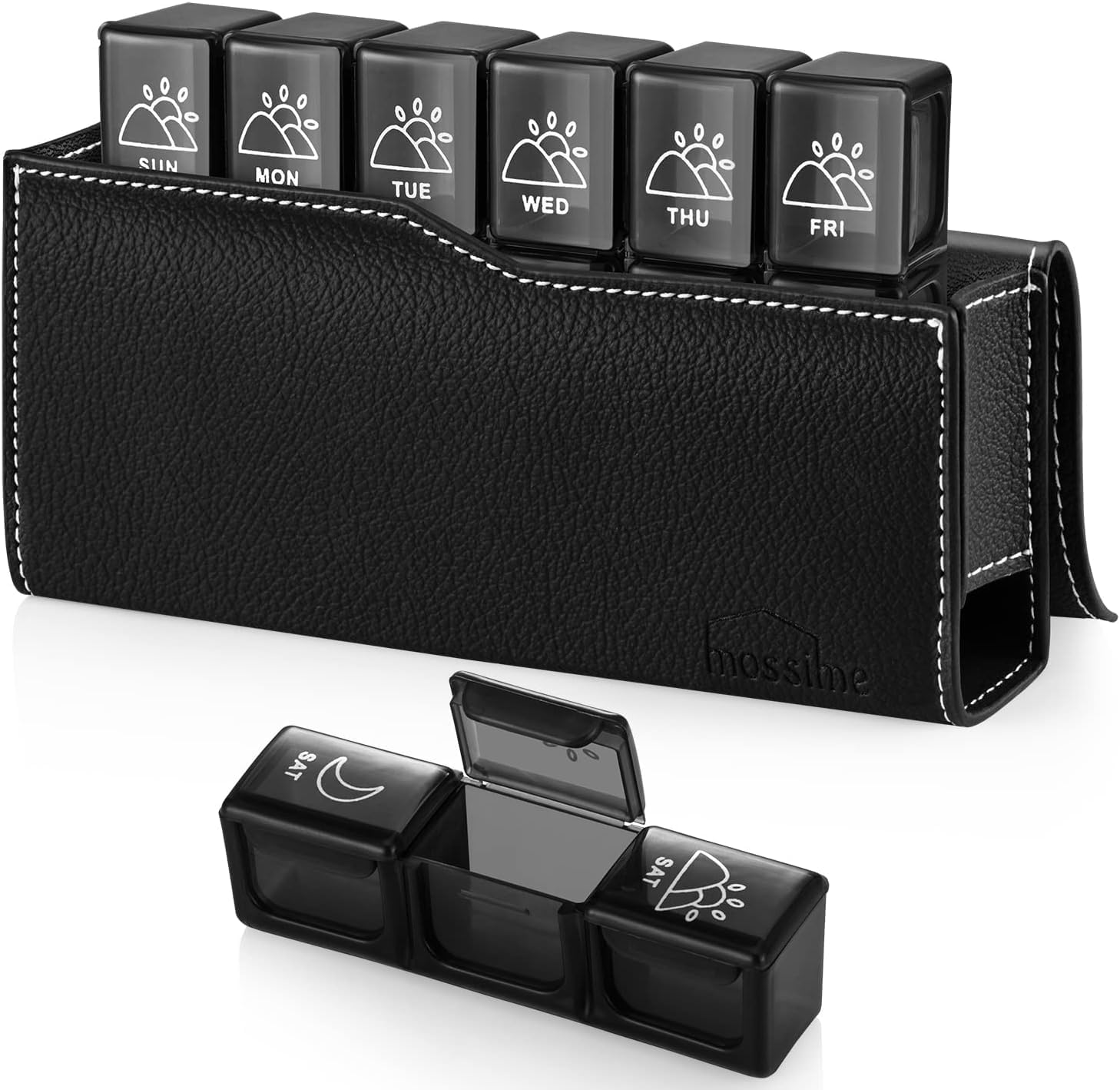 Thumbnail 6 de Weekly Pill Boxes 3 Times a Day — 7 Day Pill Organiser in a Magnetic PU Leather Case