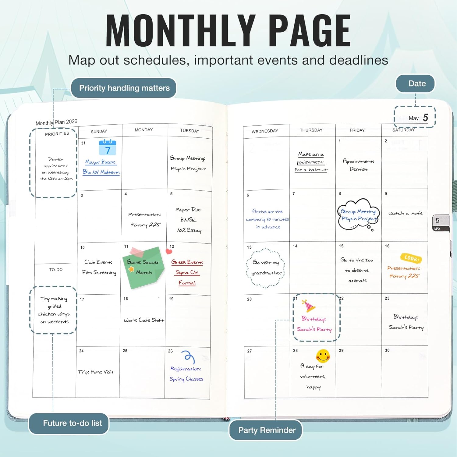 Thumbnail 2 de GoldOars 2026 Academic Diary A5 planner 📔