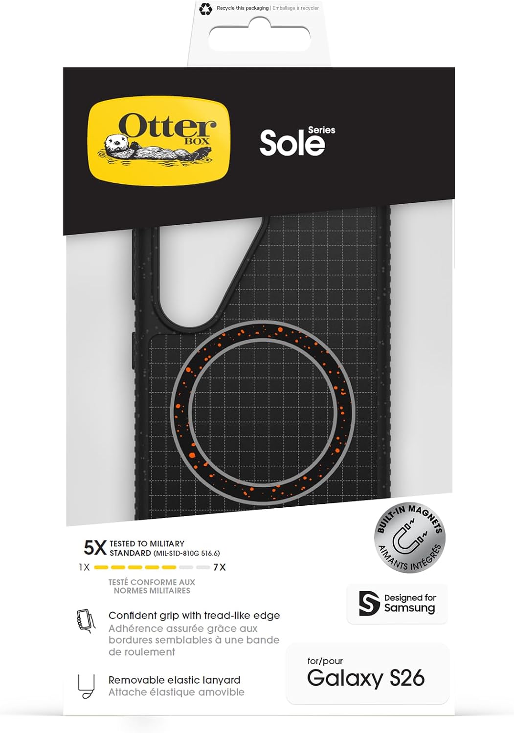 Thumbnail 4 de OtterBox Sole Series avec aimants pour Samsung Galaxy S26 – coque antichoc noire