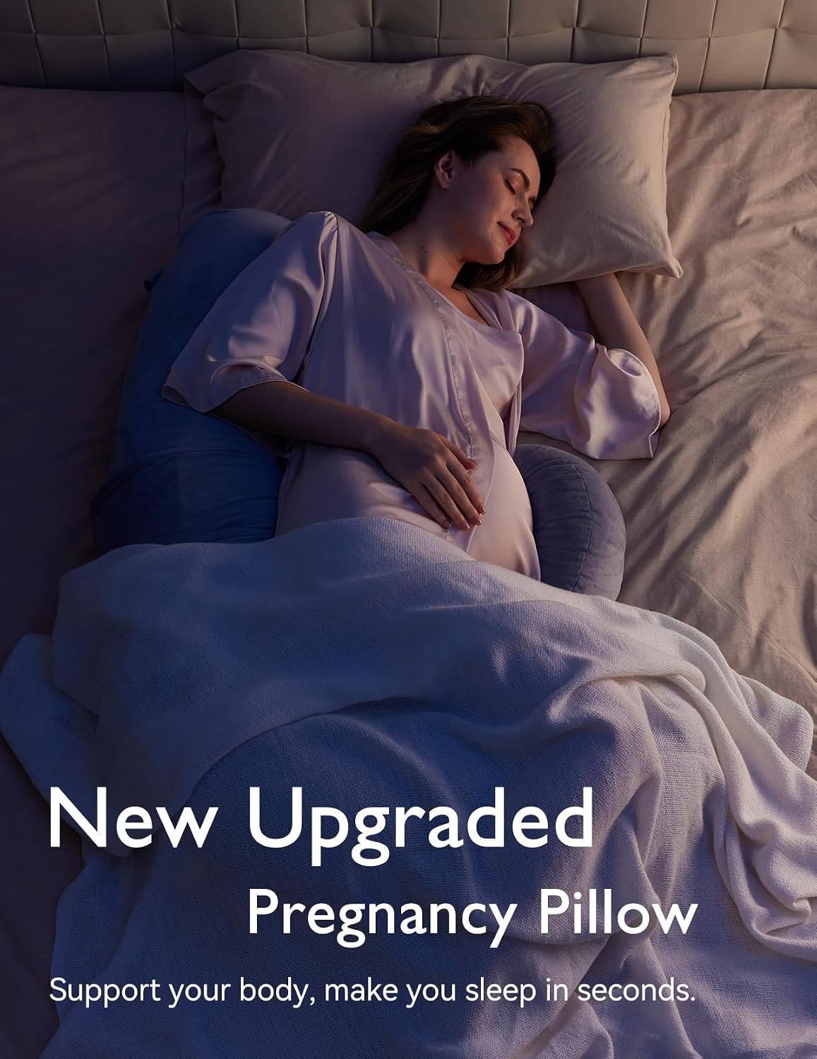 Detalle 2 de Momcozy Pregnancy Pillow, F-Shaped