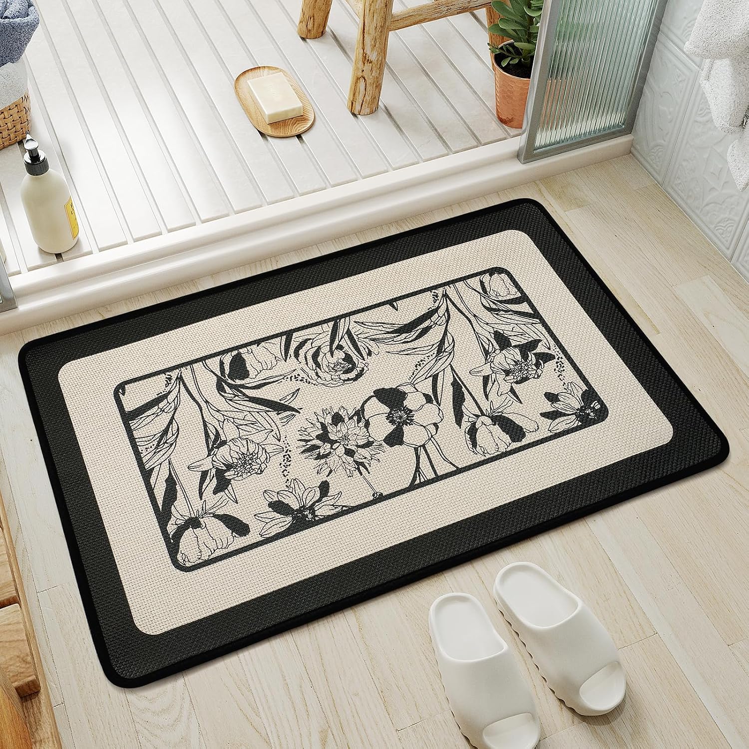 Detalle de YDKGL Ultra Thin Bath Mat with Rubber Backing