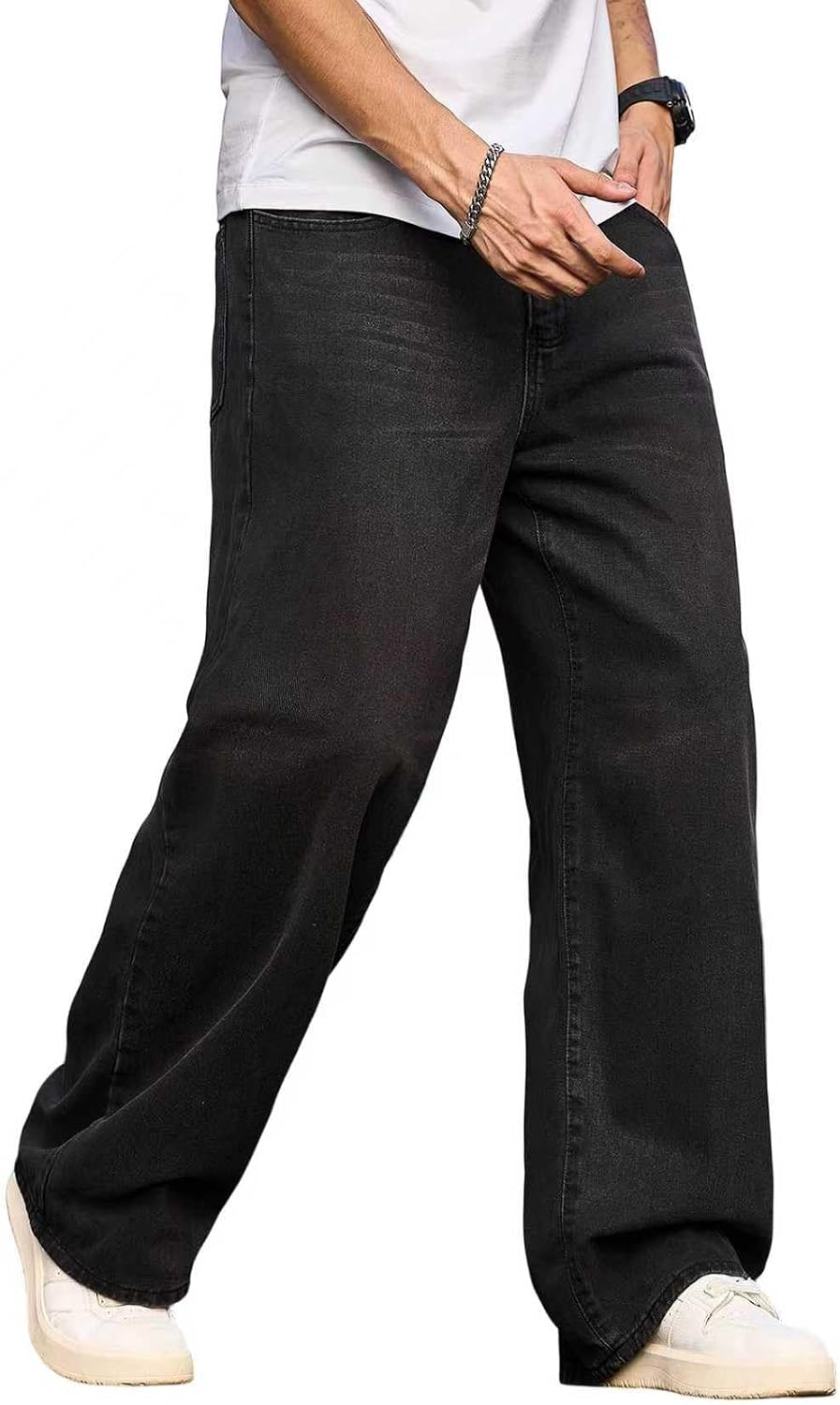 Detalle de Zewool Herren Baggy Hip Hop Jeans – Weite Beinform Skate Denim