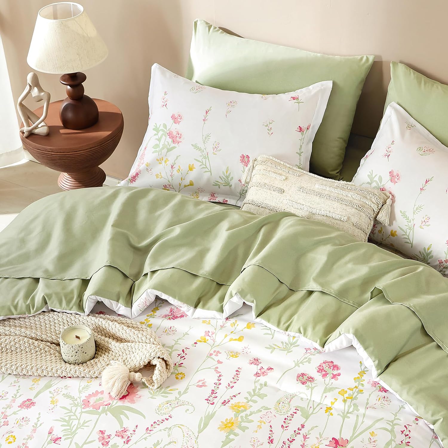 Detalle 2 de Yiran King Floral Duvet Set 7-Piece