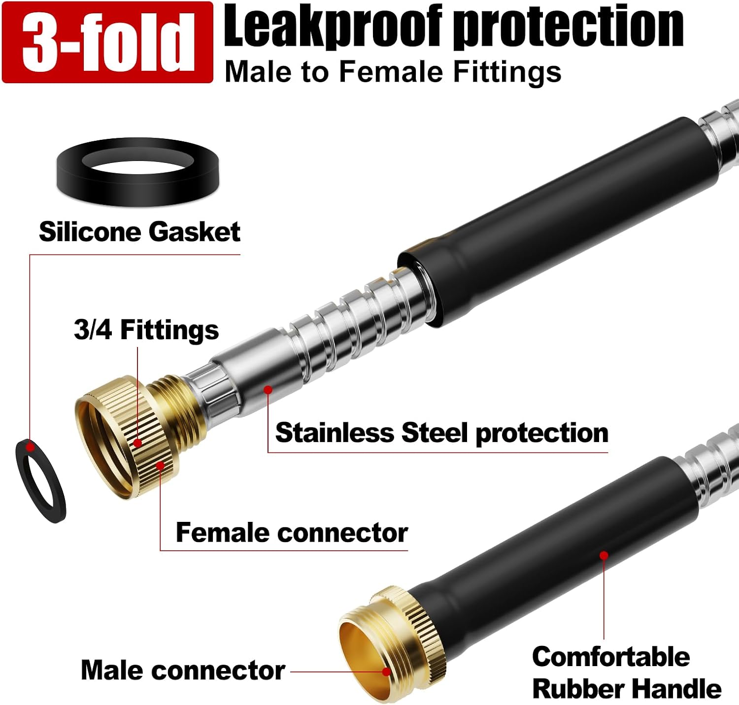 Thumbnail 1 de Beitopamz Stainless Steel Garden Hose 100 ft