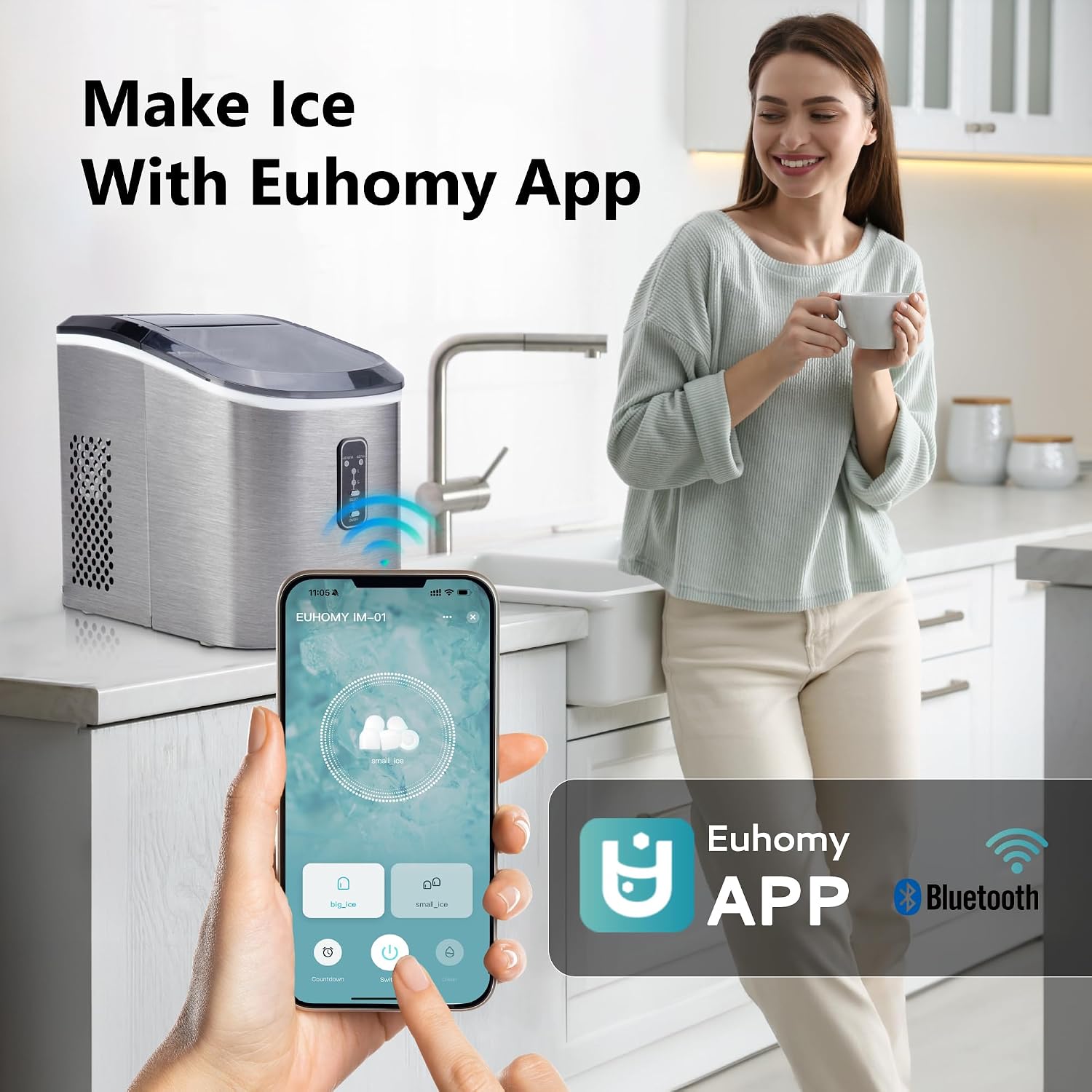 Thumbnail 1 de Euhomy Countertop Ice Maker 2.2L