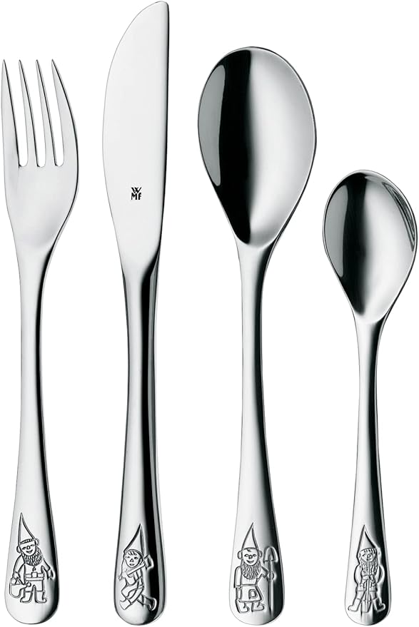 Detalle de WMF Gnomos - Kit de Cubiertos para Niños 4 piezas 🍴