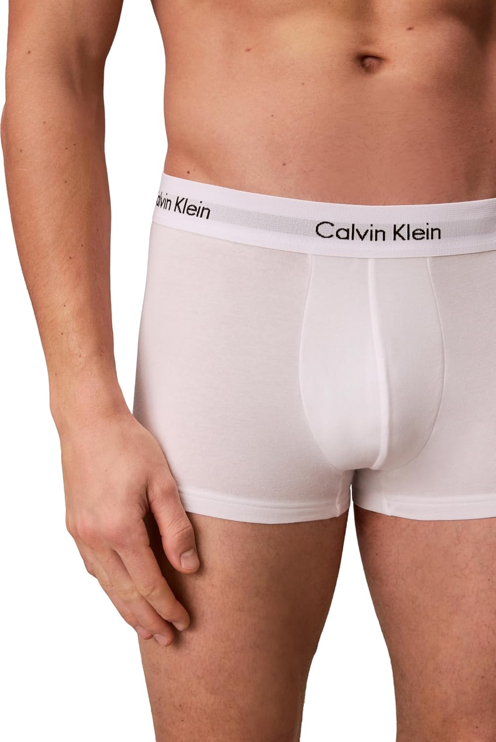 Detalle de Calvin Klein Men’s 3 Pack Low Rise Trunks in White – Size L