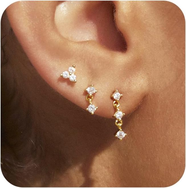 Detalle de SELSHE Gold Hoop Earrings 14k Gold-Plated