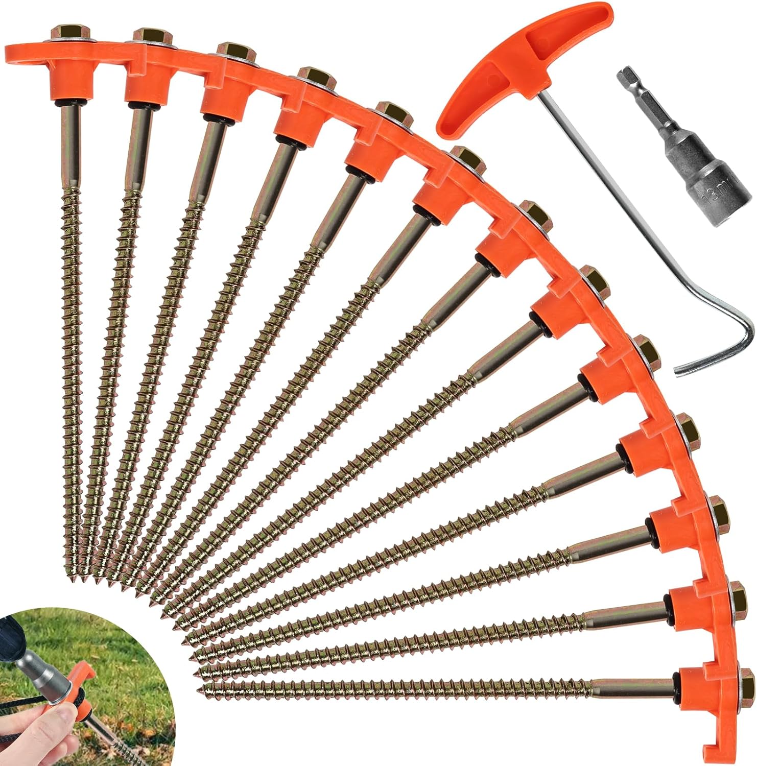 OFFOF 12 Pack heavy duty tent pegs