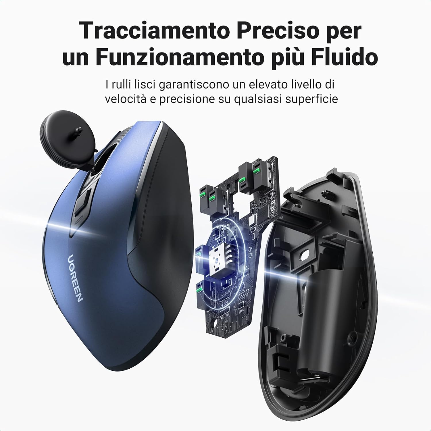 Thumbnail 6 de UGREEN Mouse Wireless Ergonomico 2.4 GHz Blu