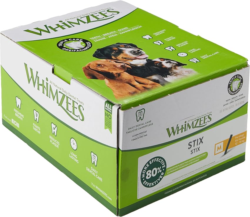 Whimzees Stix Tratamiento dental mediano 100 unidades