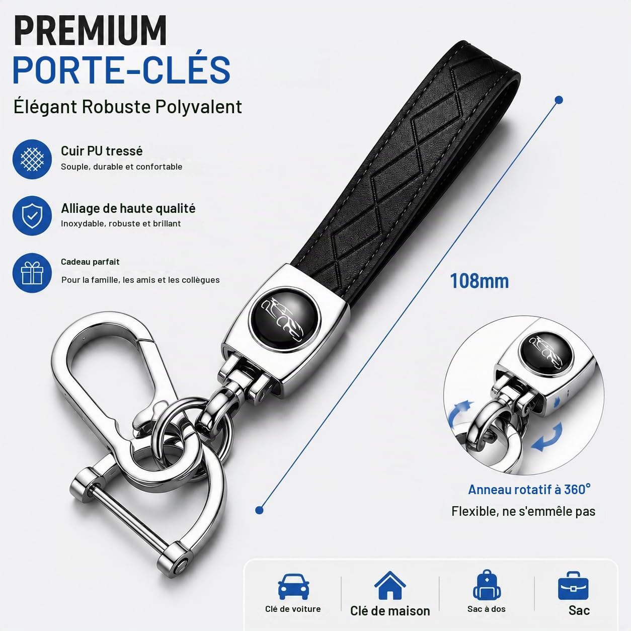 Detalle 2 de prideoy OLE4HY autosleutelhoes van TPU voor Opel/Vauxhall, zwart-zilver