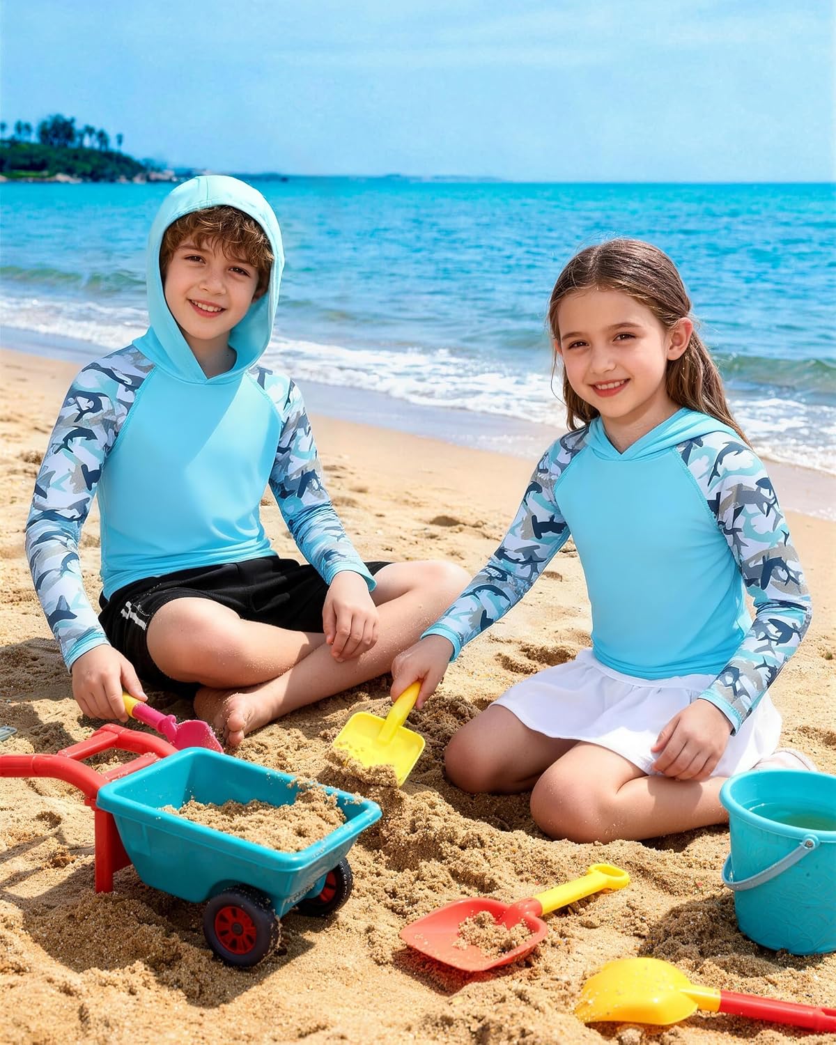 Detalle 2 de DRONIRING Boys Rash Guard Hoodie UPF 50+