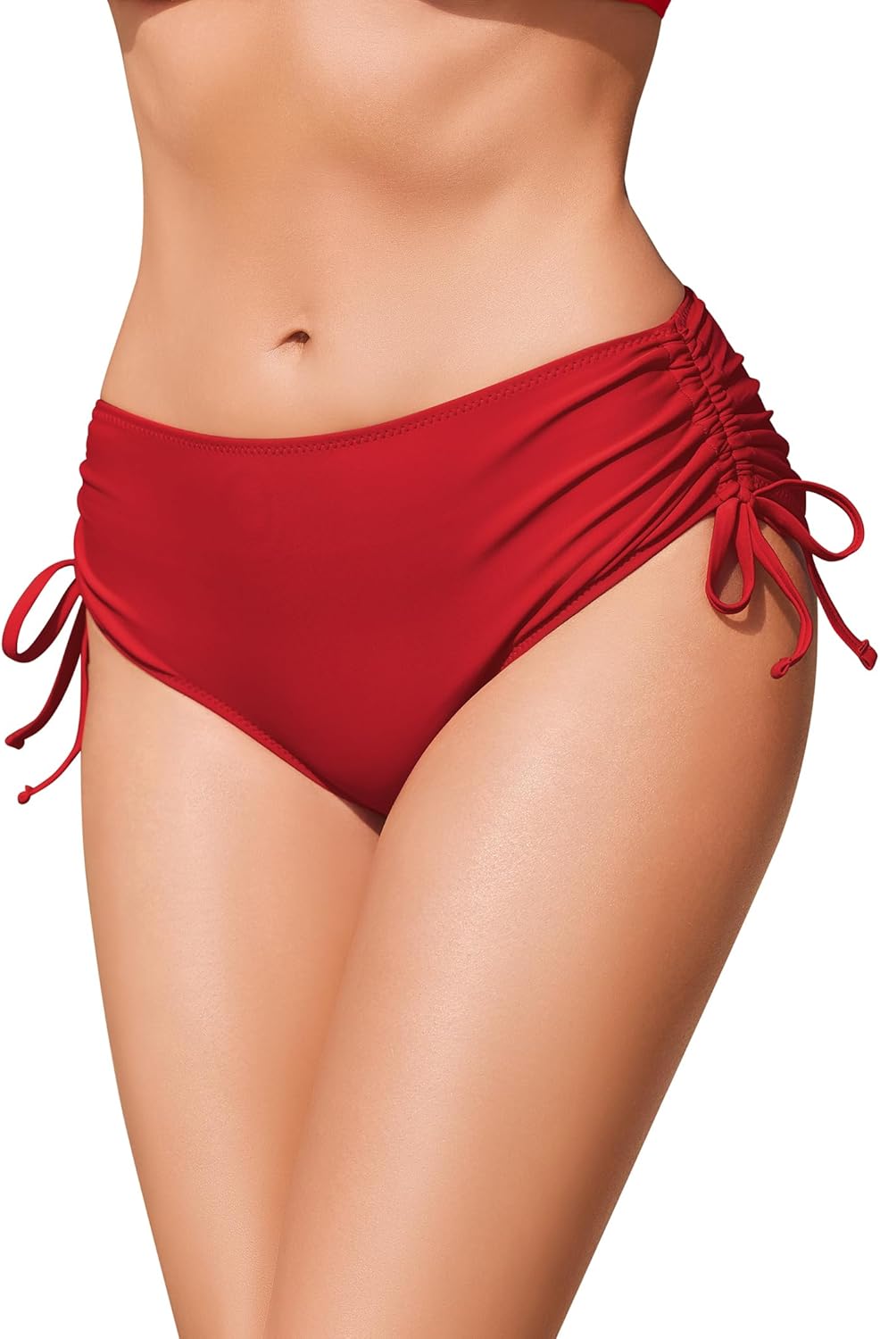 Detalle de Ekouaer Bas de Bikini pour Femme avec Cordons latéraux – Taille Moyenne réglable (S-XXL)