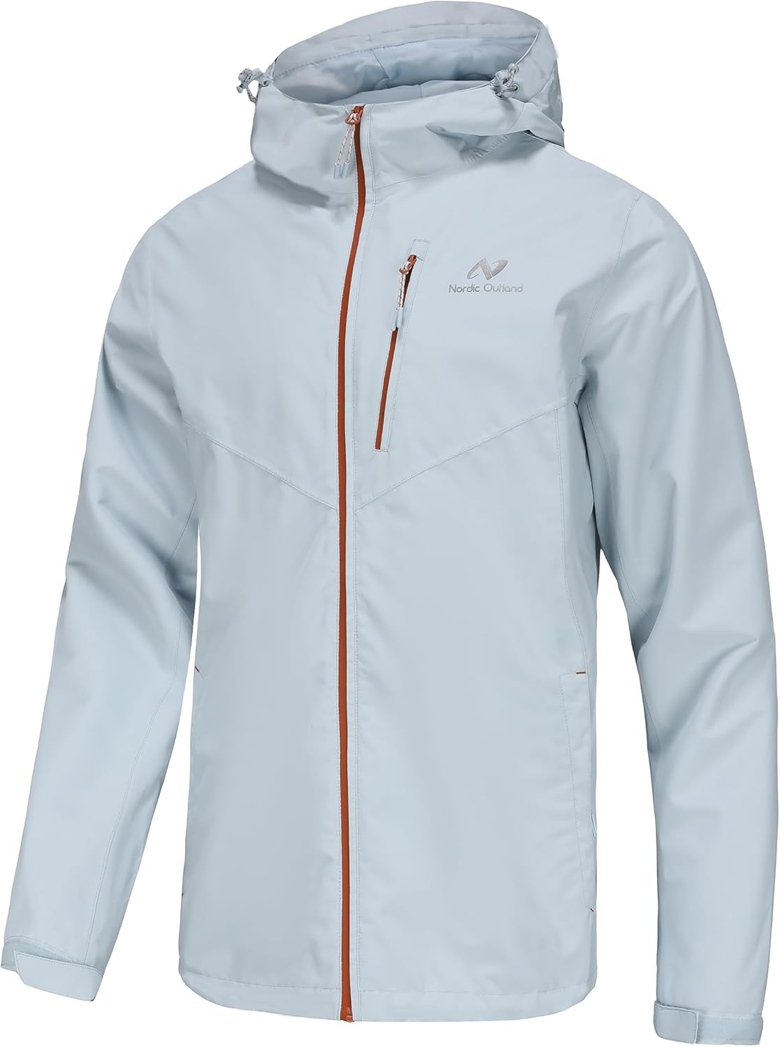 Detalle 2 de Nordic Outland Mens Lightweight Hooded Waterproof Rain Jacket – Breathable Raincoat for Outdoor Hiking