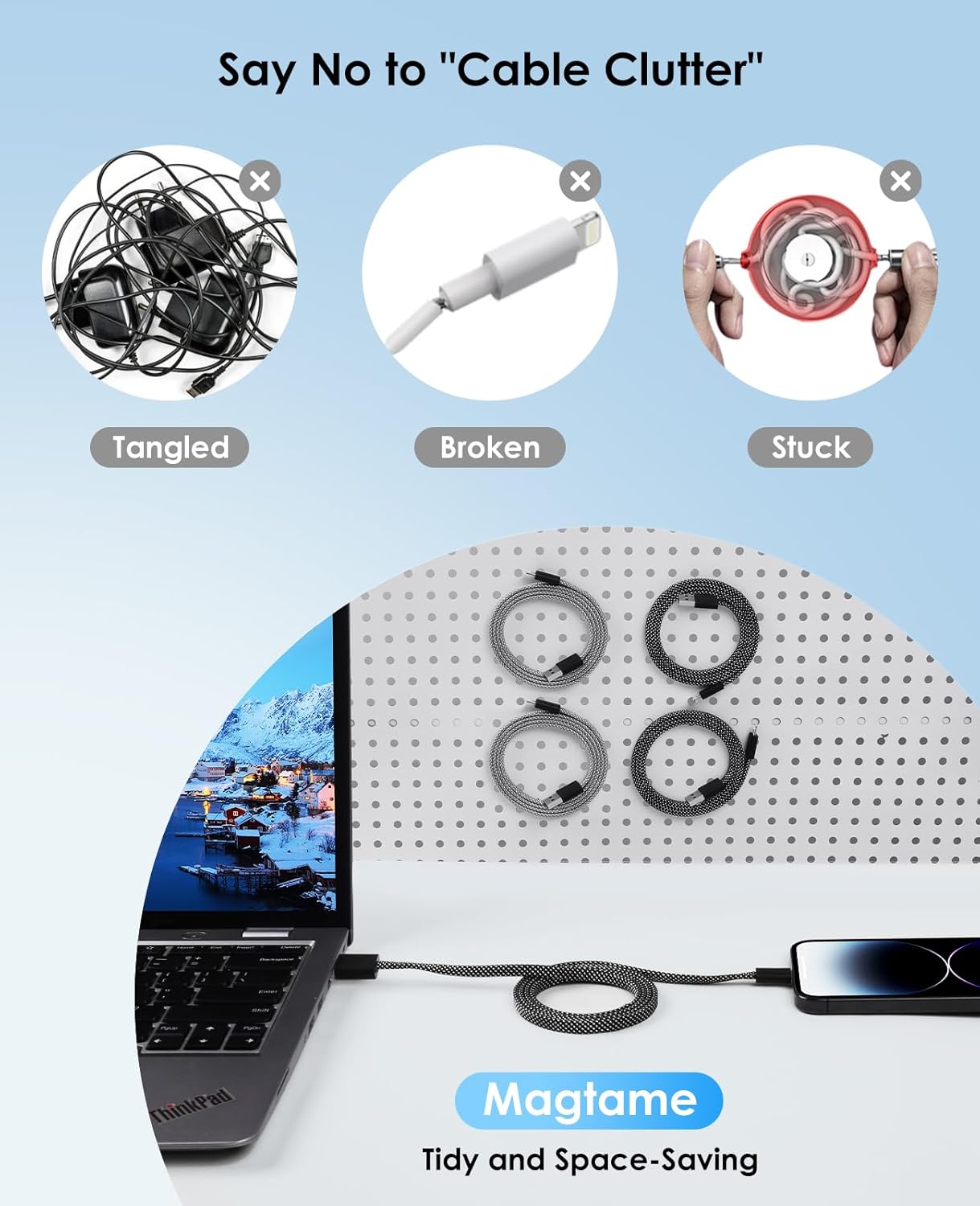 Thumbnail 3 de Magtame Cable Lightning Magnético 1,5 m ⚡ Carga Rápida sin Enredos