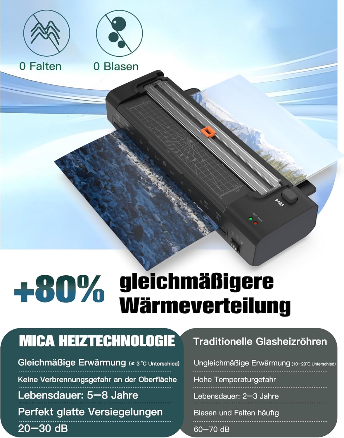 Thumbnail 2 de OidoZac A3 Laminiergerät mit 20 Laminierfolien – Heiß- und Kaltlaminierung, integrierter Papierschneider und Eckenabrunder