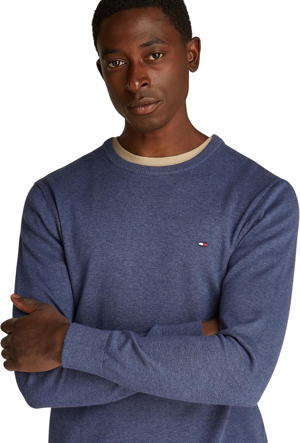Detalle de Tommy Hilfiger Essential Cotton pullover uomo con scollo rotondo