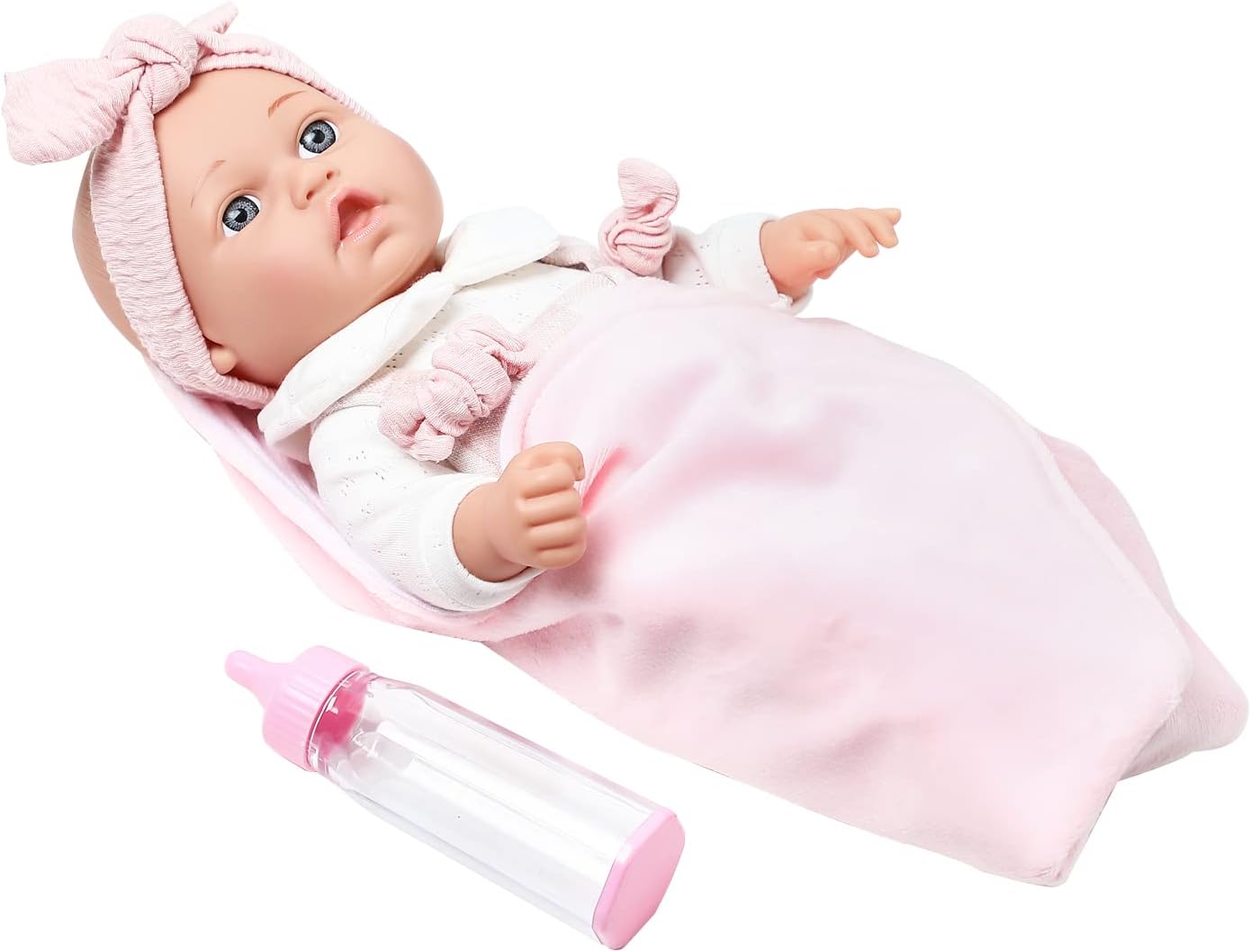 Thumbnail 3 de Enjoyin 12'' Baby Doll Gift Set (Doll, Pink Clothes, Pacifier, Microfabric Blanket & Feeding Bottle) for Ages 3+