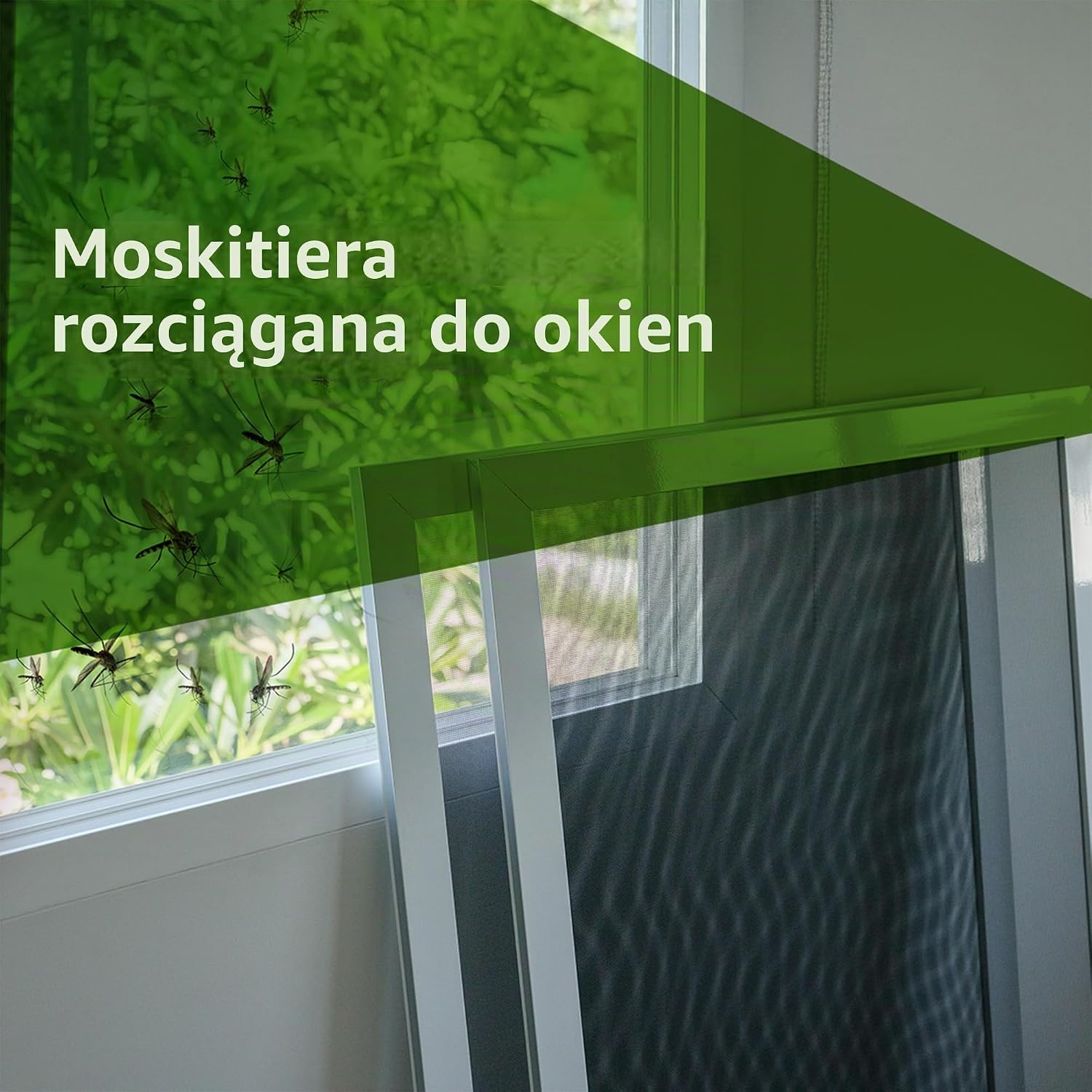 Detalle de Amig 100 x 70 cm – wysuwana moskitiera z aluminiową ramą i siatką z włókna szklanego