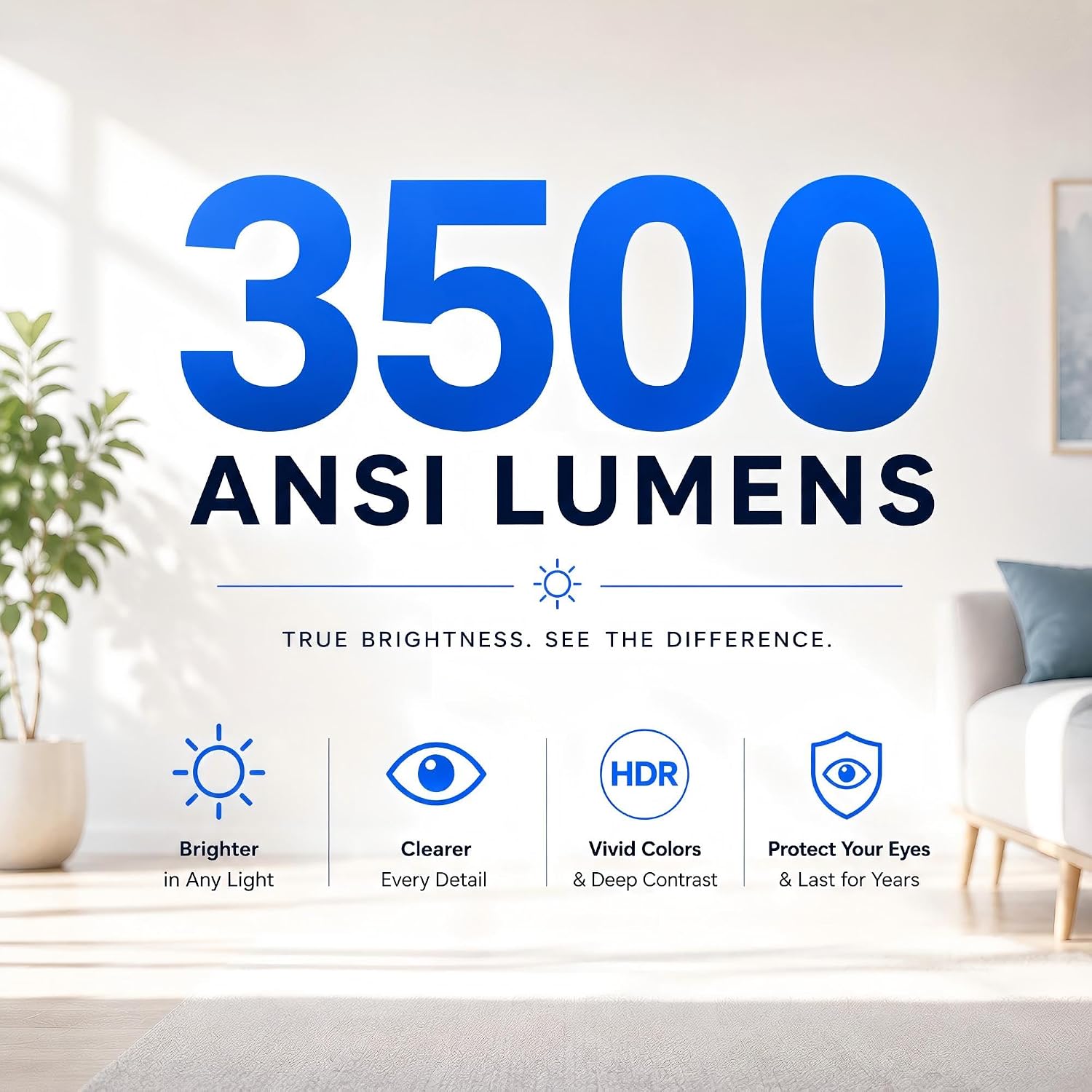 Thumbnail 2 de VISSPL Now with Netflix & 3500 ANSI 4K Smart Projector: Portable Home Theater with Auto Focus