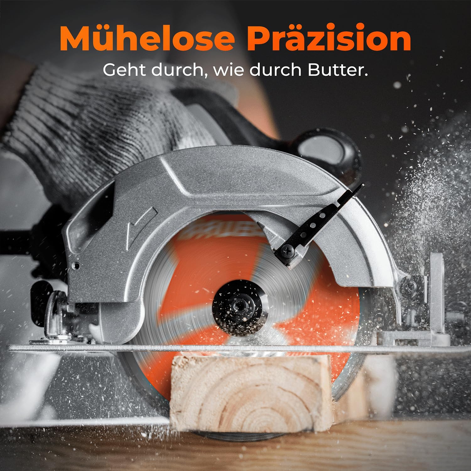 Detalle de BAUBECK Sägeblatt 160x20 +16mm Adapter, 60Z – Feinschnitt für Holz, Aluminium und mehr