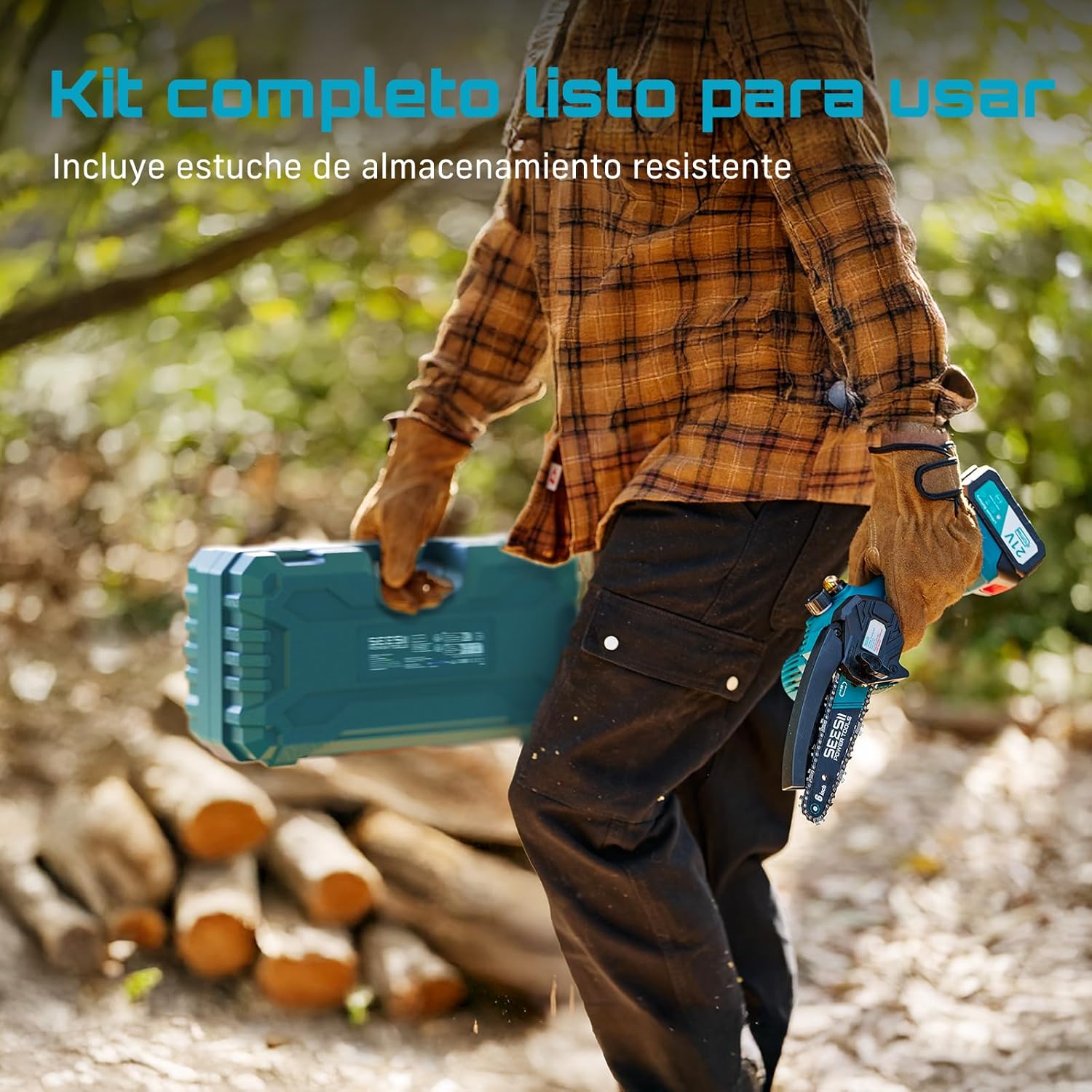 Thumbnail 6 de SEESII 6'' Mini Motosierra a Batería de 900W con 2x4000 mAh