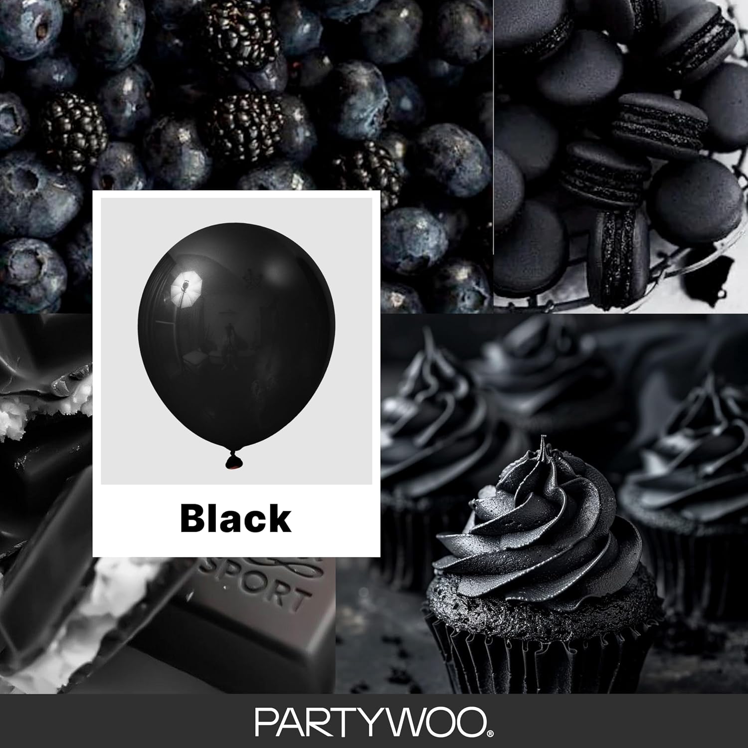 Thumbnail 1 de PartyWoo 140-Piece Black Balloon Kit (18, 12, 10, and 5 Inch) for Balloon Arches, Garlands, and Party Decor