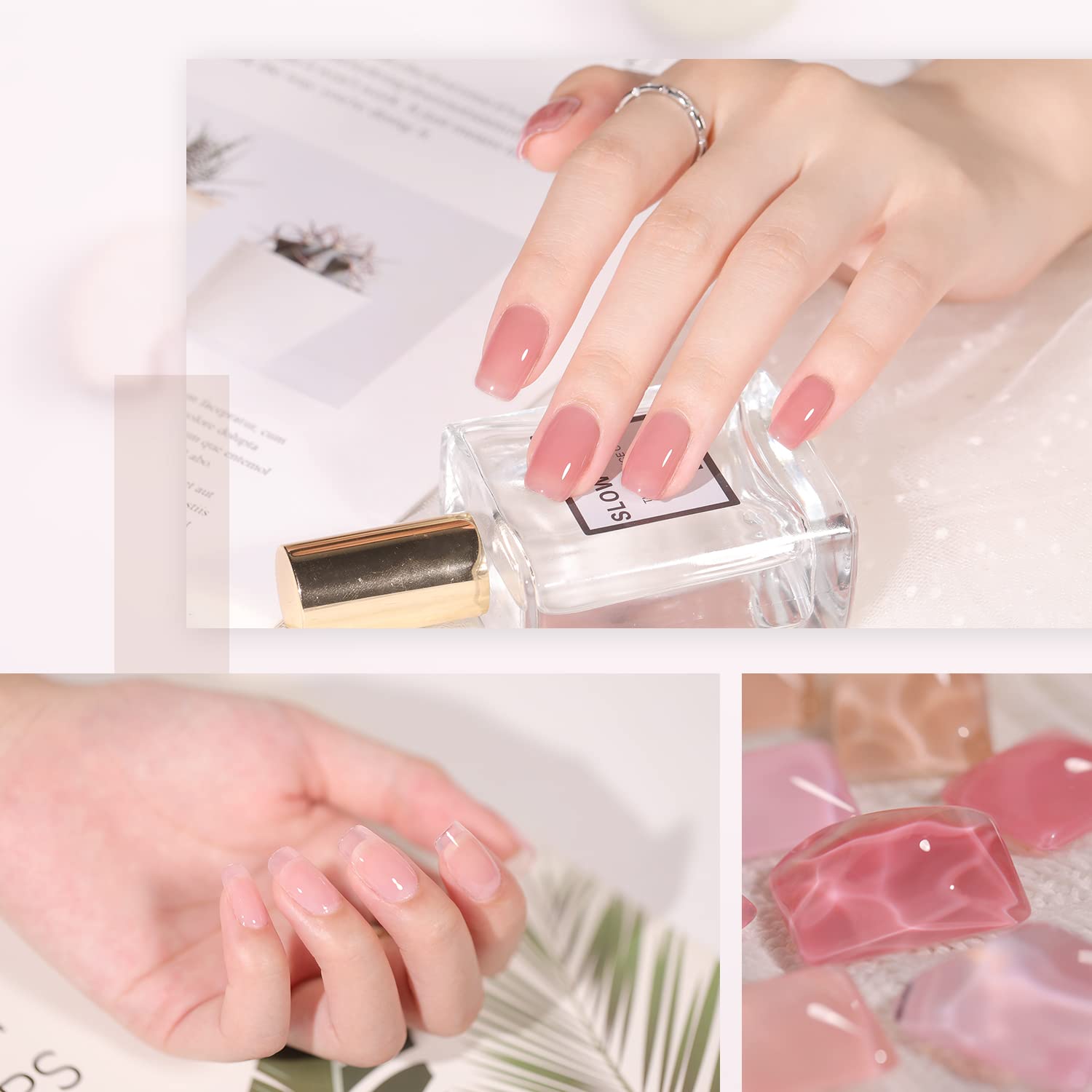 Thumbnail 1 de GAOY Jelly Nude Pink Gel Nail Polish Set 6-pack 💅