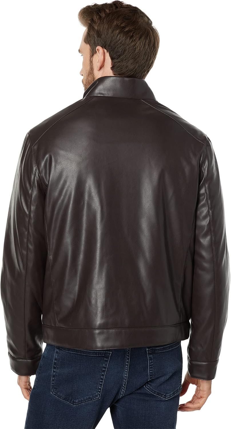 Detalle 2 de Cole Haan Signature Zip Front Faux Leather Jacket