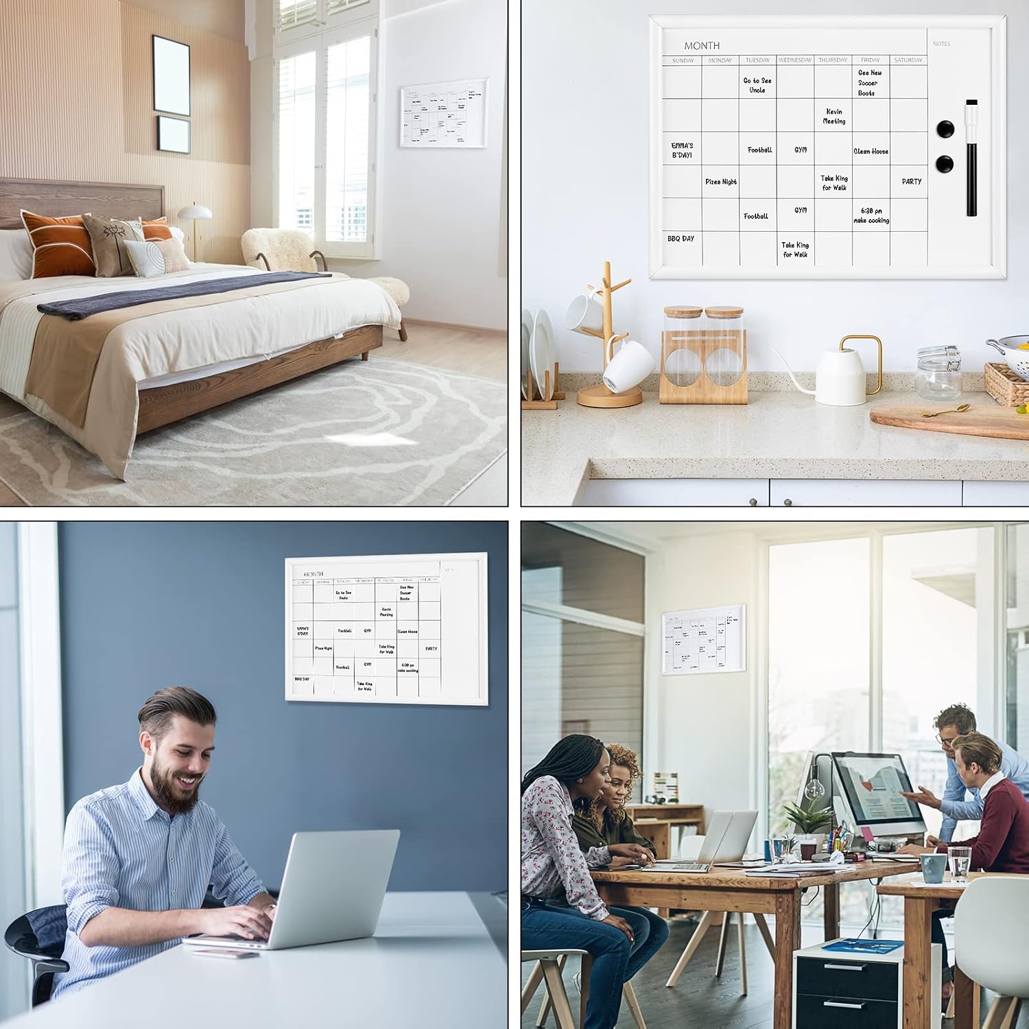 Detalle de Dry erase monthly calendar board, 30 x 40 cm
