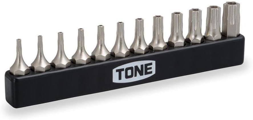 Detalle de トネ(TONE) BTTH12S T型トルクスビットセット いじり防止タイプ・差込角6.35mm・12点