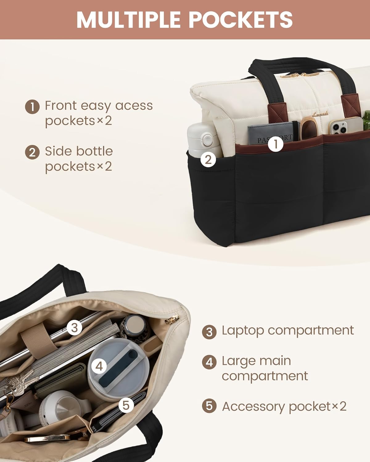 Detalle 1 de LOVEVOOK Shopper Laptoptasche für 15,6 Zoll