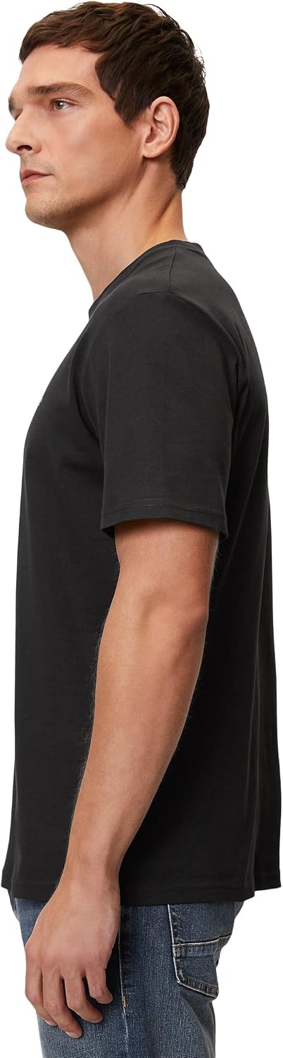 Detalle de Marc O'Polo Herren 51556 – T-Shirt mit Rundhals-Ausschnitt aus Bio-Baumwolle (1er Pack)
