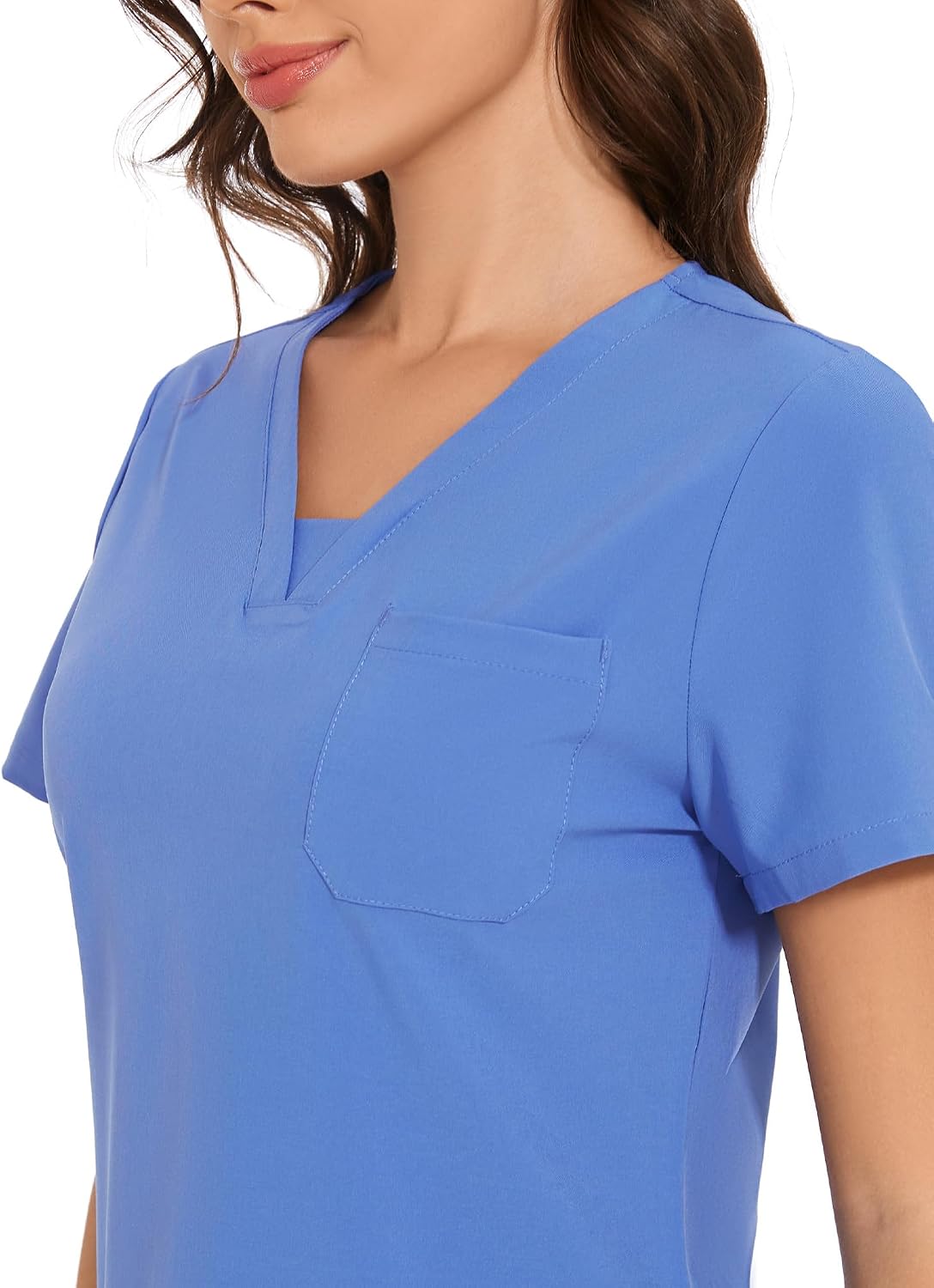 Detalle 2 de COZYFIT Women’s V-Neck Top & Cargo Pants Scrubs Set with 10 Pockets