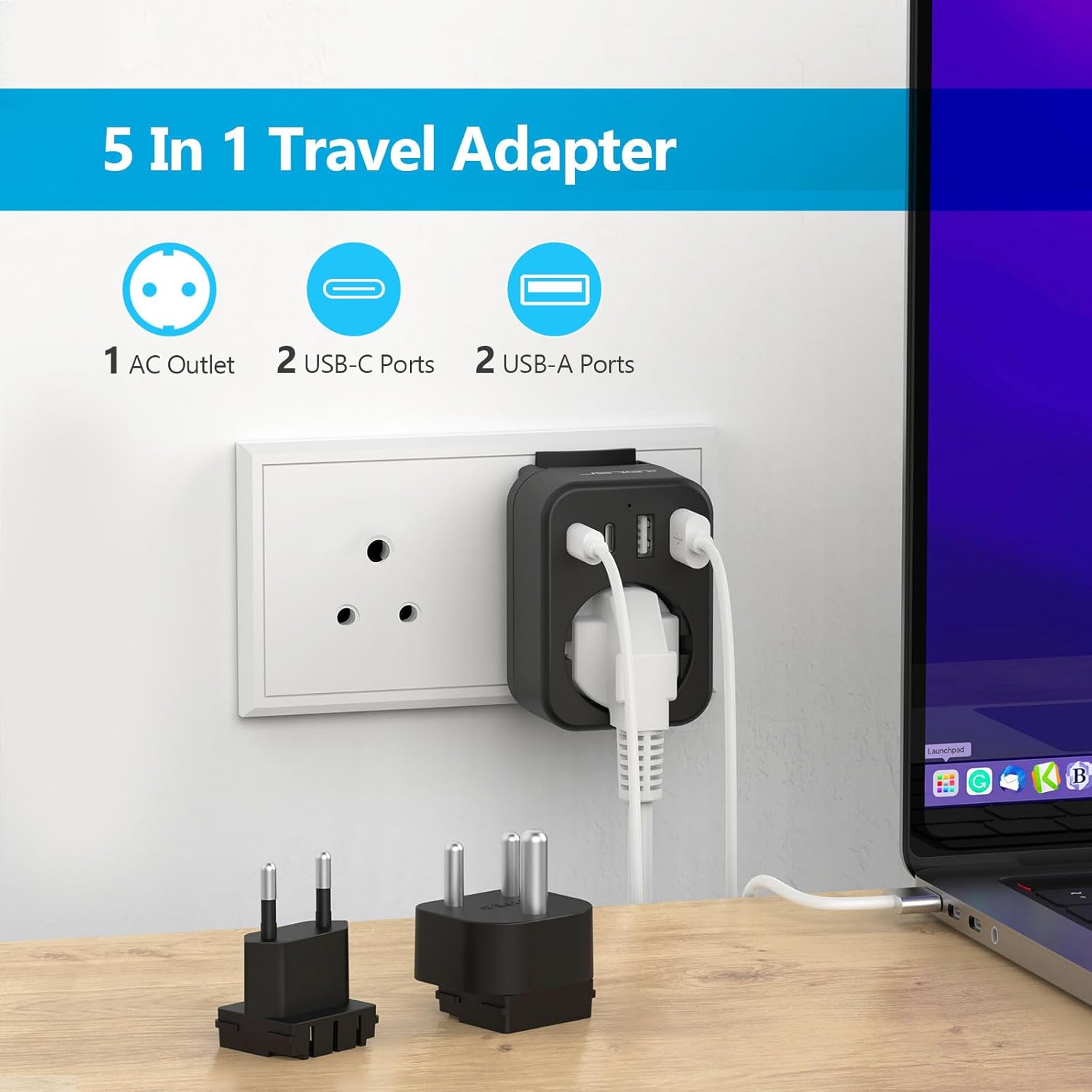 Thumbnail 2 de JSVER Enchufe de Viaje universal 3680 W 🌍