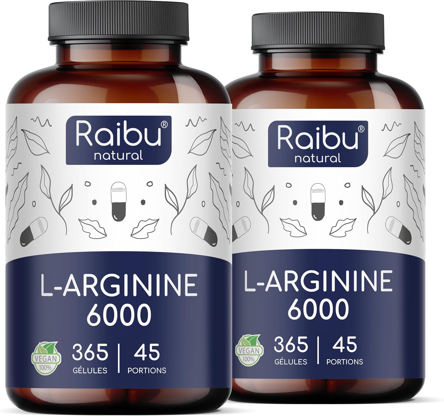 Thumbnail 6 de L-Arginine 365 gélules végétales (6000 mg L-Arginine HCL, 4976 mg de L-Arginine pure) – supplément pour routine active