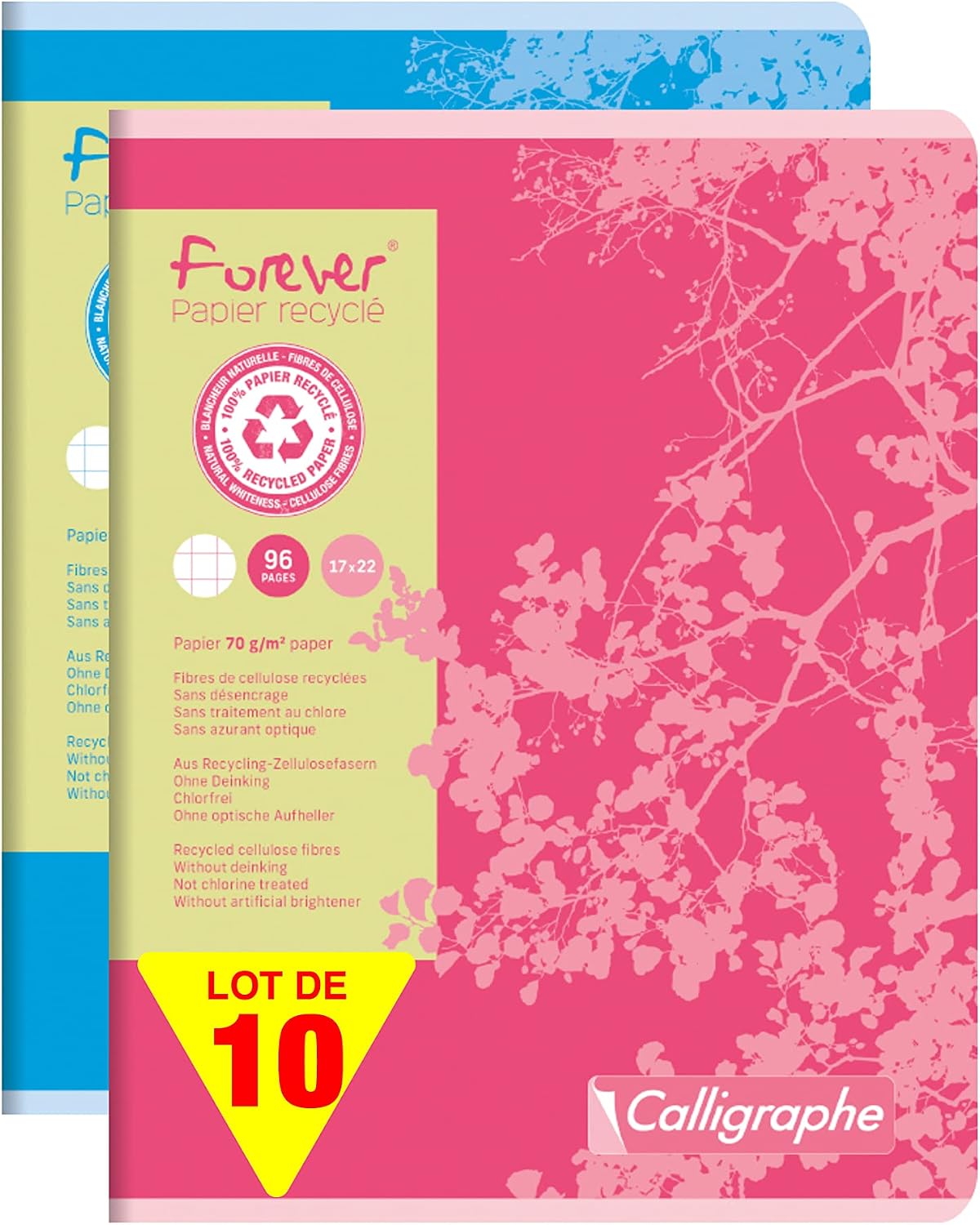 Detalle de Calligraphe 17493AMZC – Lot de 5 Cahiers Forever 24x32 cm, 96 pages, papier recyclé