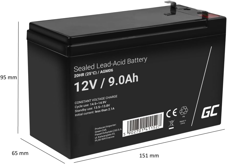 Thumbnail 1 de Green Cell Batteria AGM 12V 9Ah ⚙️