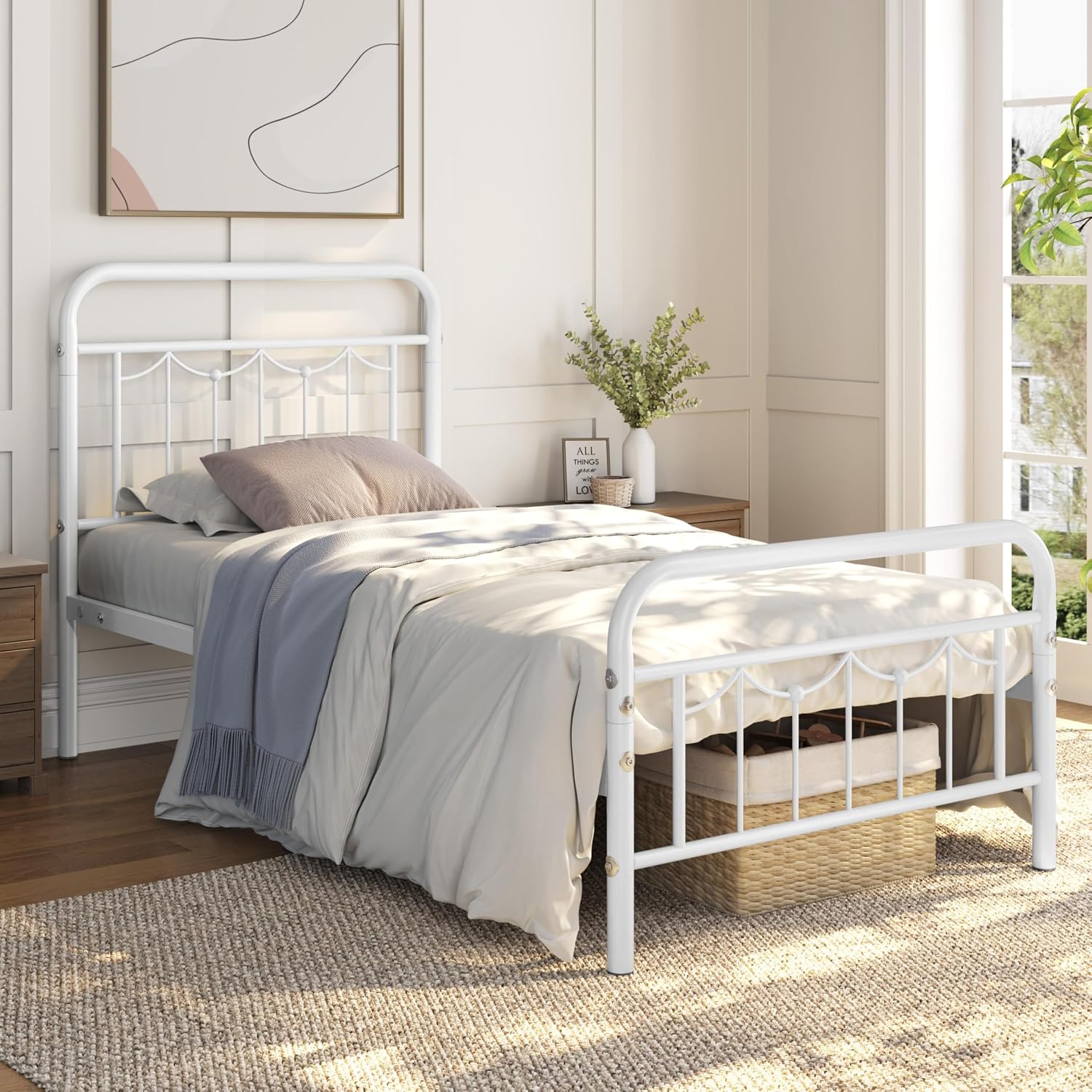 Detalle de Yaheetech Twin Metal Bed Frame