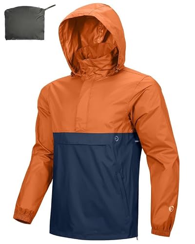 Detalle de Outdoor Ventures Men's Waterproof Rain Jacket Packable Hooded Pullover